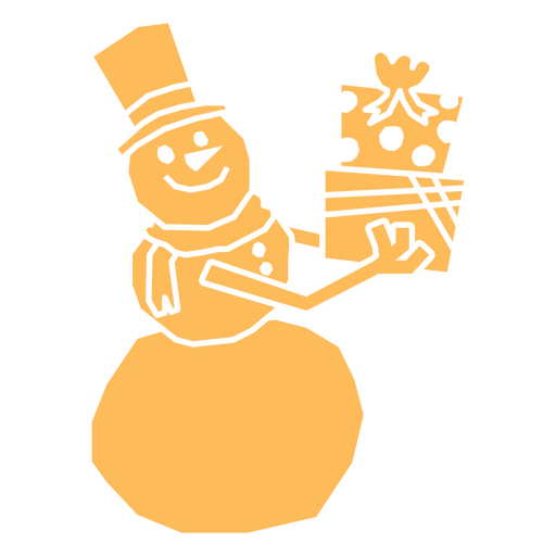Netter Schneemann mit einer Geschenkillustration PNG-Design