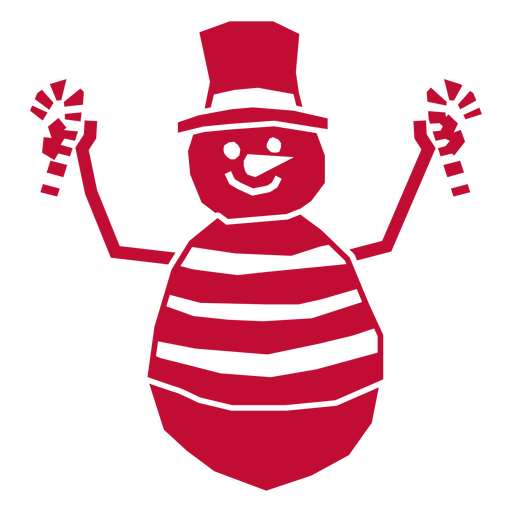 Design alegre de boneco de neve com padrão listrado Desenho PNG