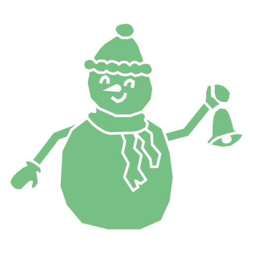 Personagem alegre de boneco de neve com sino Desenho PNG