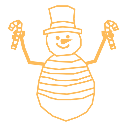 Verspieltes Schneemann-Design mit Zuckerstangen PNG-Design