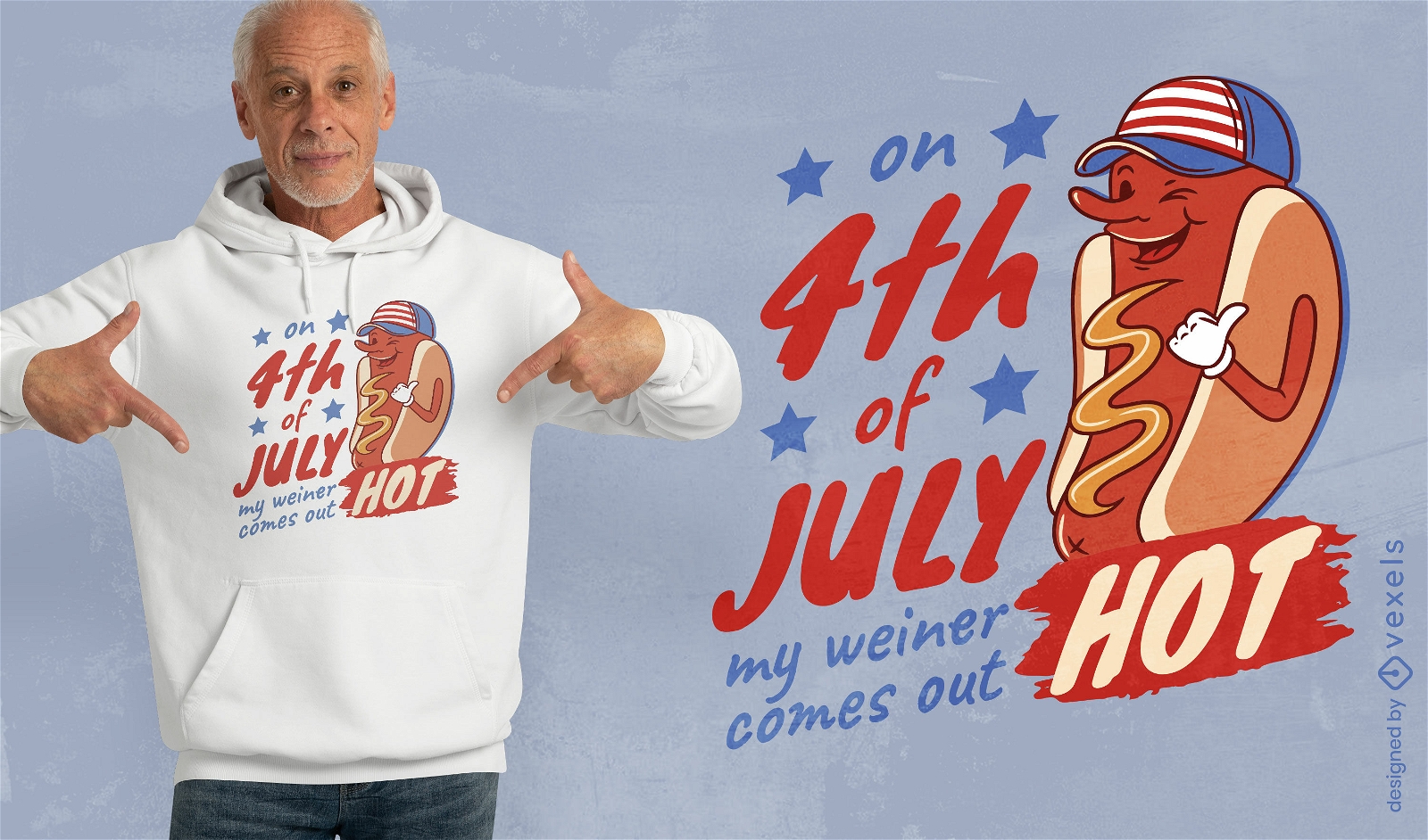 Weiner-Zitat-T-Shirt-Design vom 4. Juli