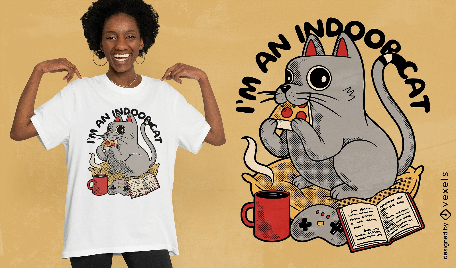 Ich bin ein Indoor-Katzen-T-Shirt-Design