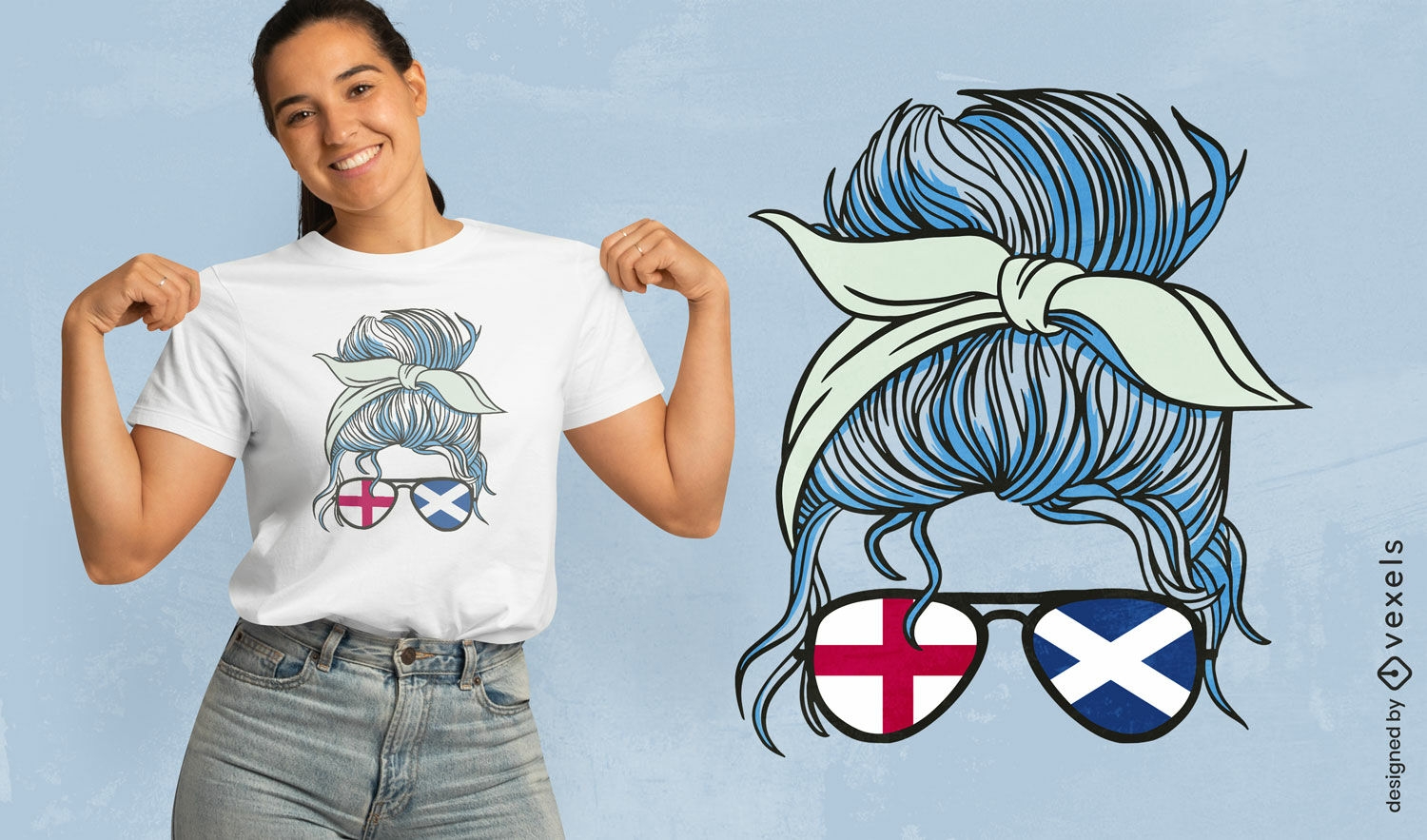 Design de camiseta feminina da Inglaterra e Escócia