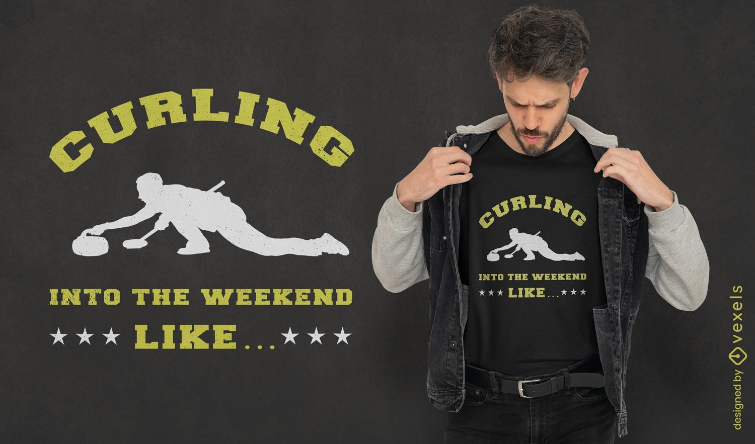 Curling into the weekend t-shirt design