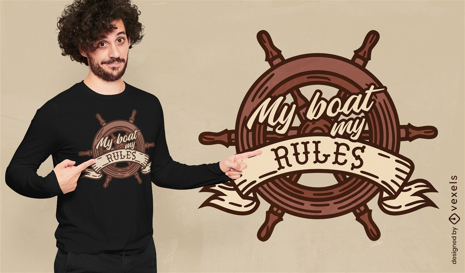 Mein Boot, meine Regeln zitieren T-Shirt-Design