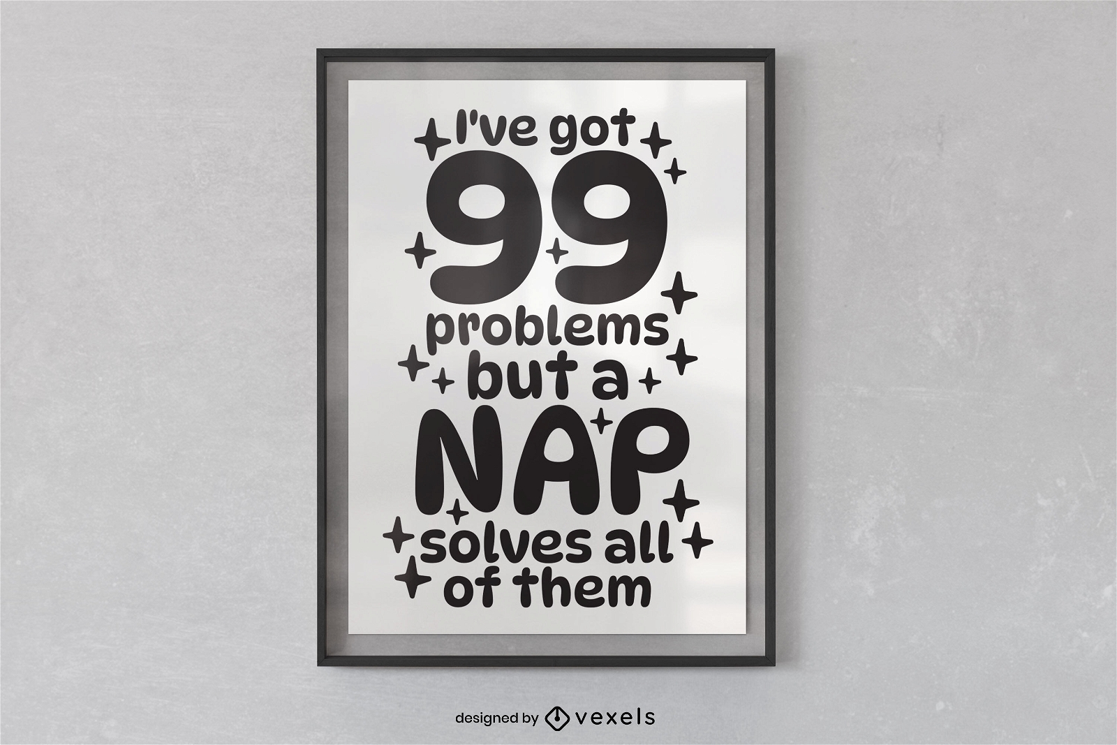 Design de cartaz de citação de soneca engraçado
