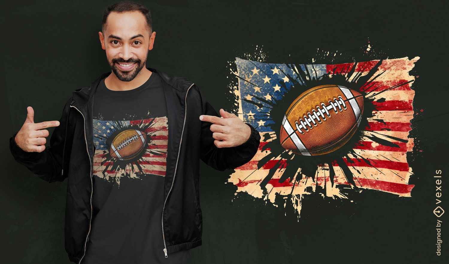 Patriotic football t-shirt design