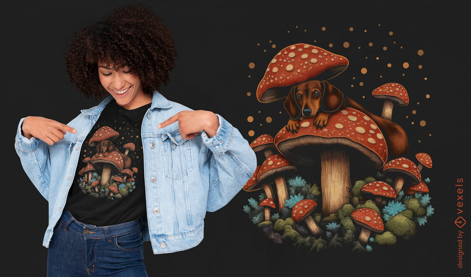 Mushroom dog t-shirt design