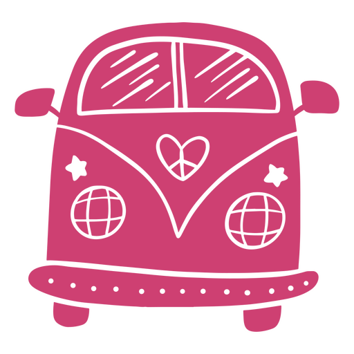 Ilustração divertida de van vintage Desenho PNG