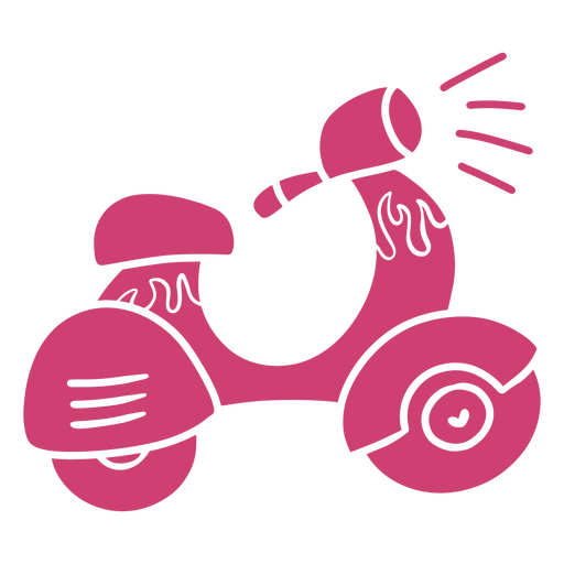 Ilustração de scooter rosa vibrante Desenho PNG