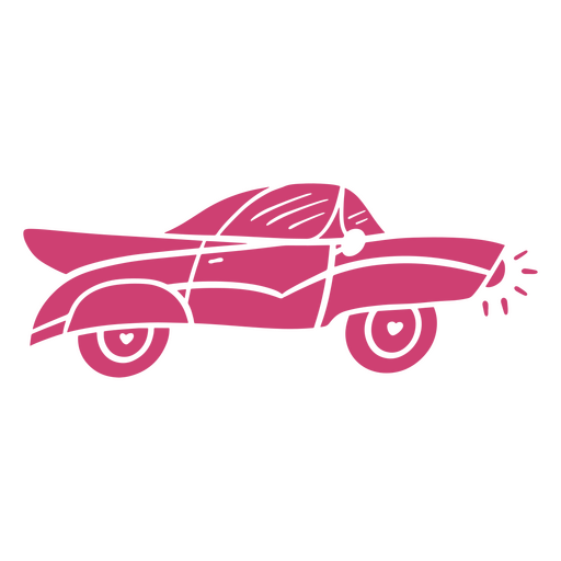 Ilustración divertida de un coche retro rosa Diseño PNG