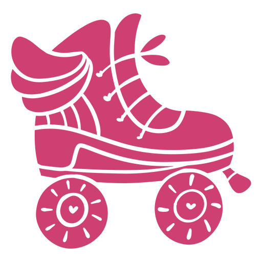 Leuchtend rosa Rollschuh-Design PNG-Design