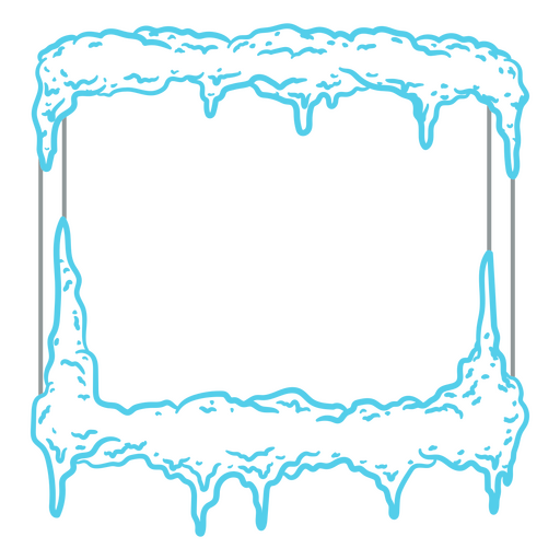 Design charmoso de moldura de gelo Desenho PNG