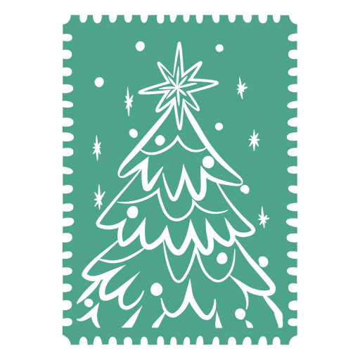 Ilustração estilizada de árvore de Natal com elementos decorativos para cartões comemorativos Desenho PNG