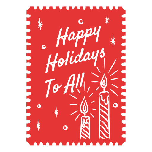 Bright festive greeting card design with candles and stars PNG Design