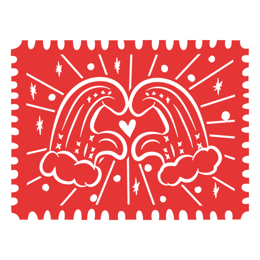 Playful heart motif postcard design PNG Design