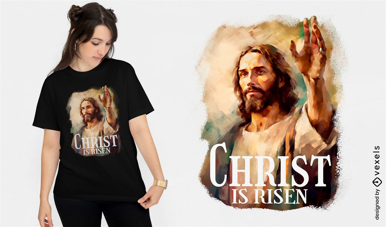 Dise?o de camiseta Resurrecci?n de Cristo.