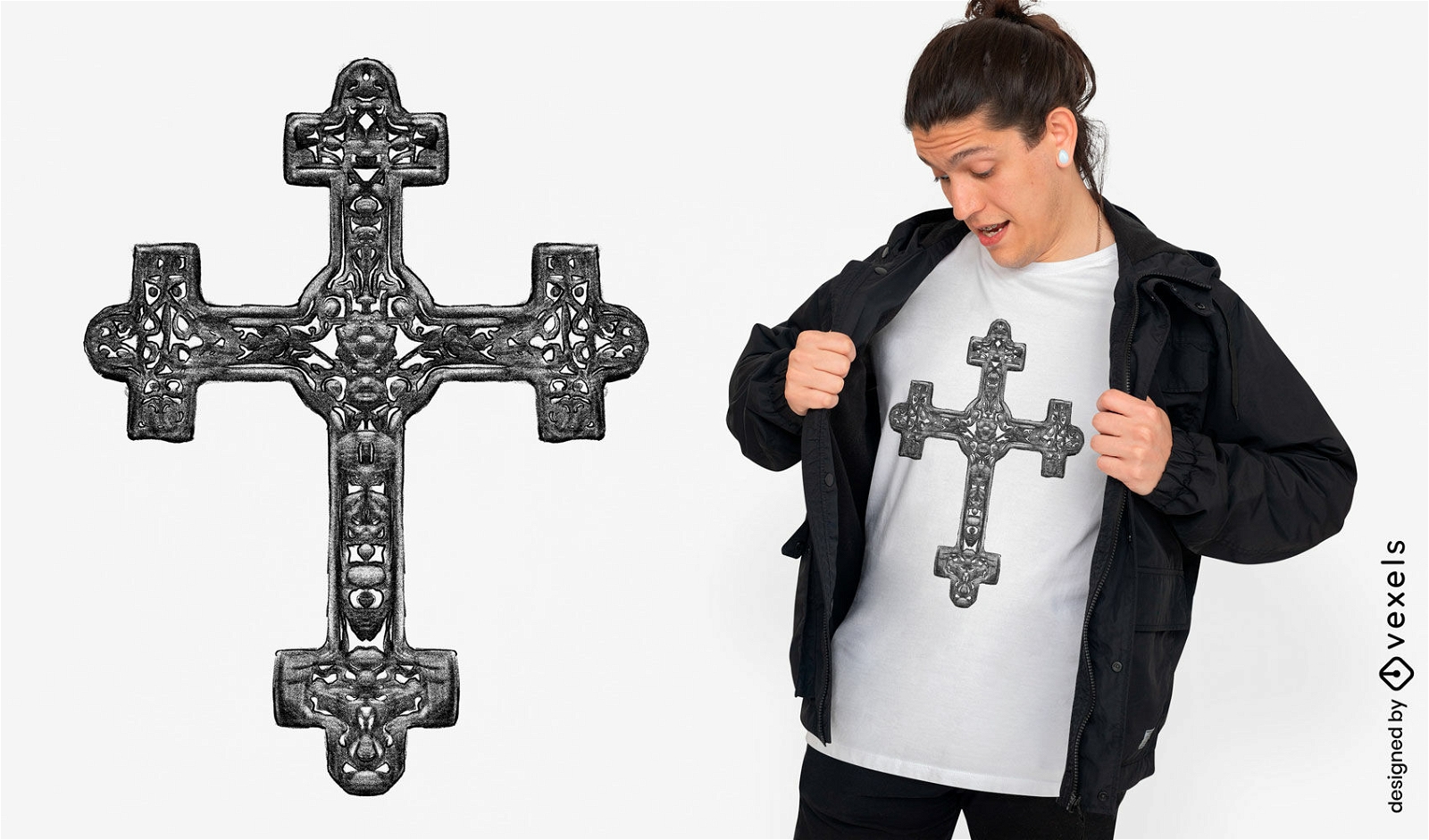 Design de camiseta com cruz celta