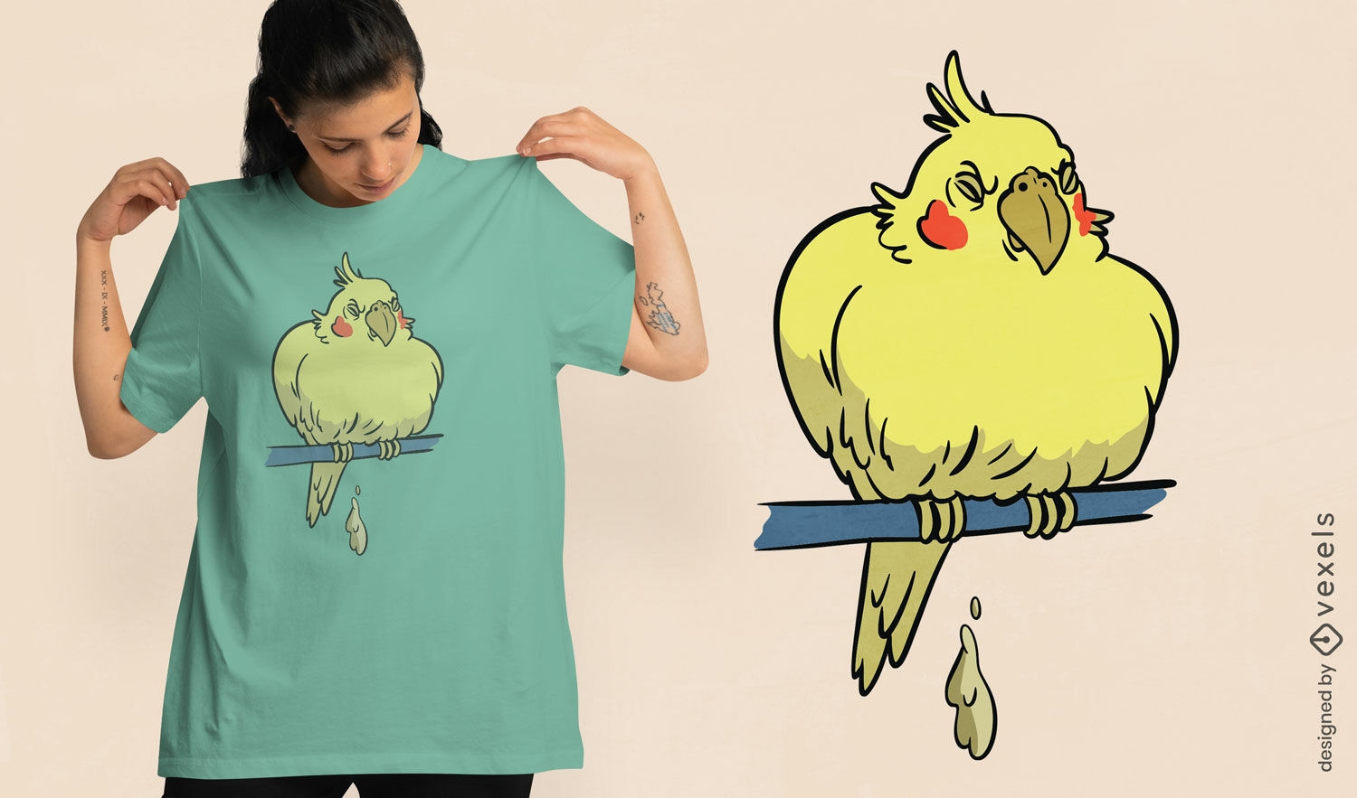 Yellow cockatoo t-shirt design