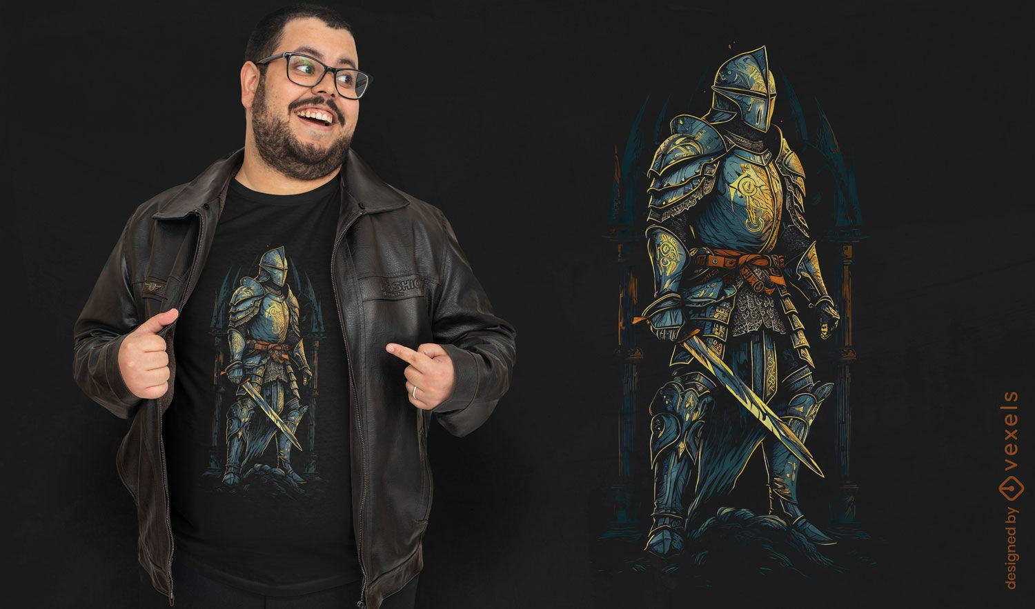 Medieval knight armor t-shirt design