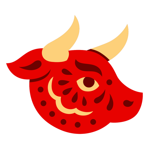 Lebendige Stierkopf-Illustration für festliche Designs PNG-Design