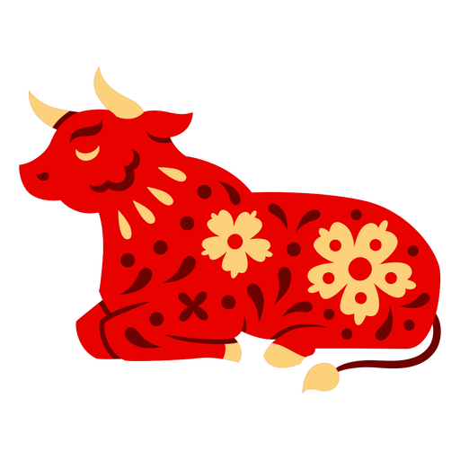 Ilustración de una vaca roja juguetona Diseño PNG