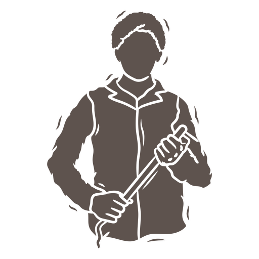 Silhueta estilizada de uma pessoa segurando uma bengala Desenho PNG