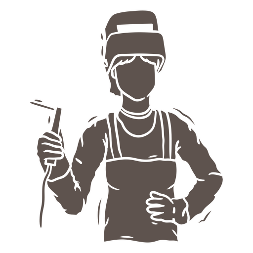 Ilustração de mulher soldadora com design de ferramenta de soldagem para camiseta Desenho PNG