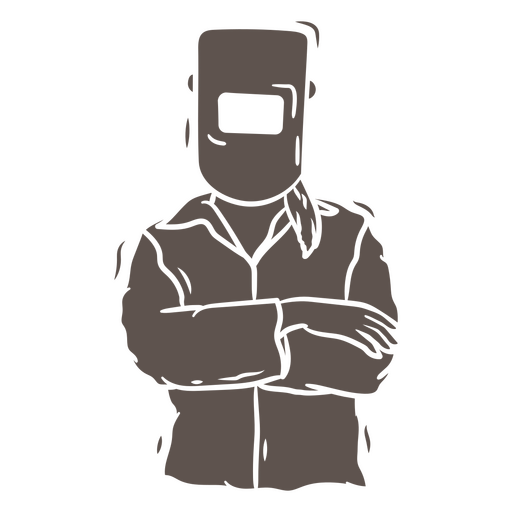 Diseño de ilustración de soldador en negrita Diseño PNG