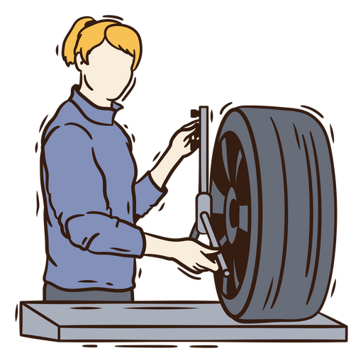 Diseño ilustrativo de instalación de neumáticos Diseño PNG