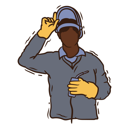 Design ilustrativo de personagem trabalhador com ferramenta Desenho PNG