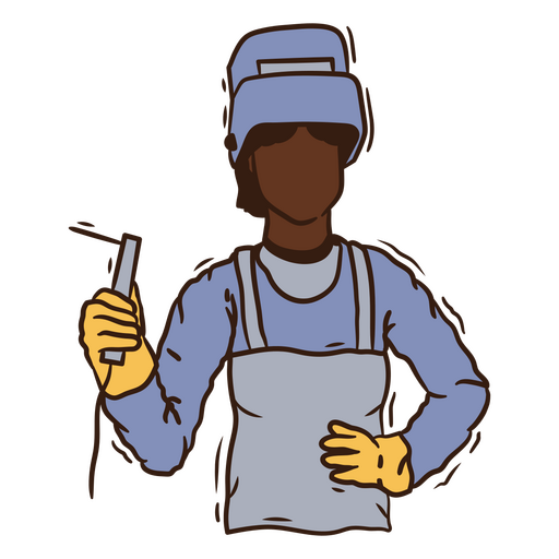 Ilustração de garota soldadora Desenho PNG