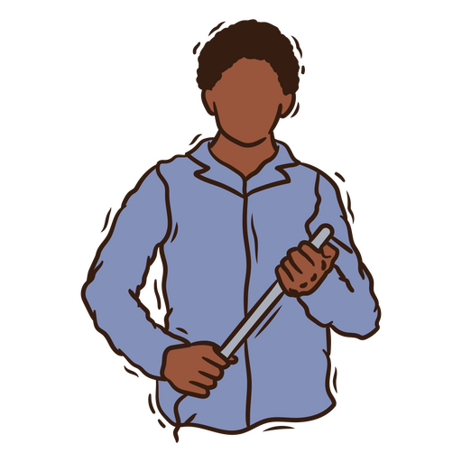 Stylish illustration of a person with a pipe PNG Design