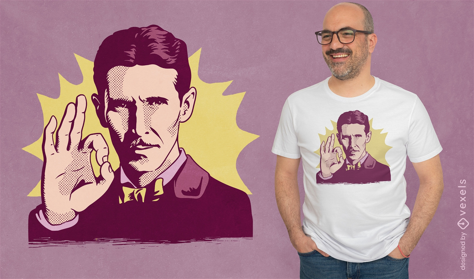 Design de camiseta Nikola Tesla OK