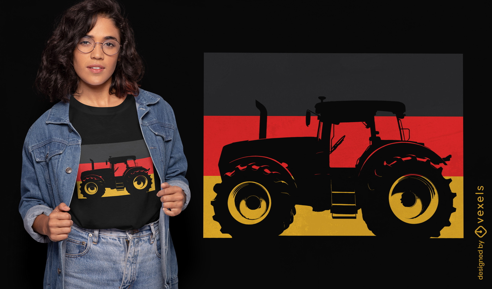 Deutsches LKW-Silhouette-T-Shirt-Design