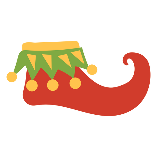 Diseño festivo y colorido de zapatos puntiagudos para atuendos navideños Diseño PNG