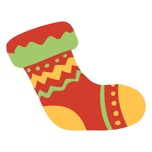 Diseño de calcetín navideño festivo y colorido Diseño PNG