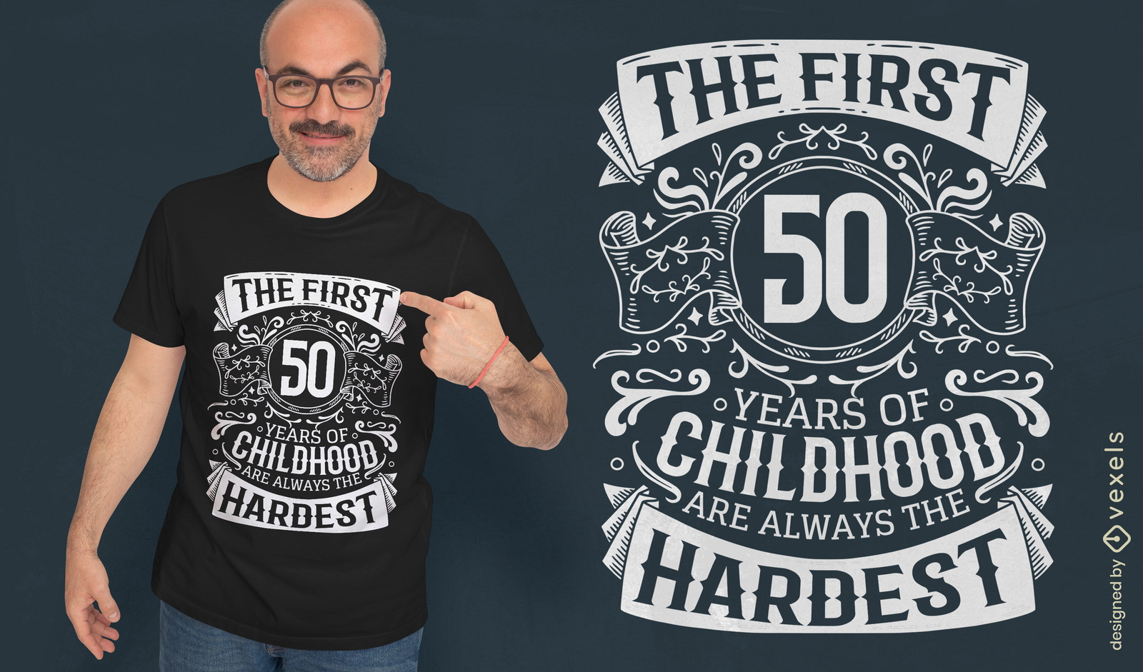 Los primeros 50 años de diseño de camiseta infantil.