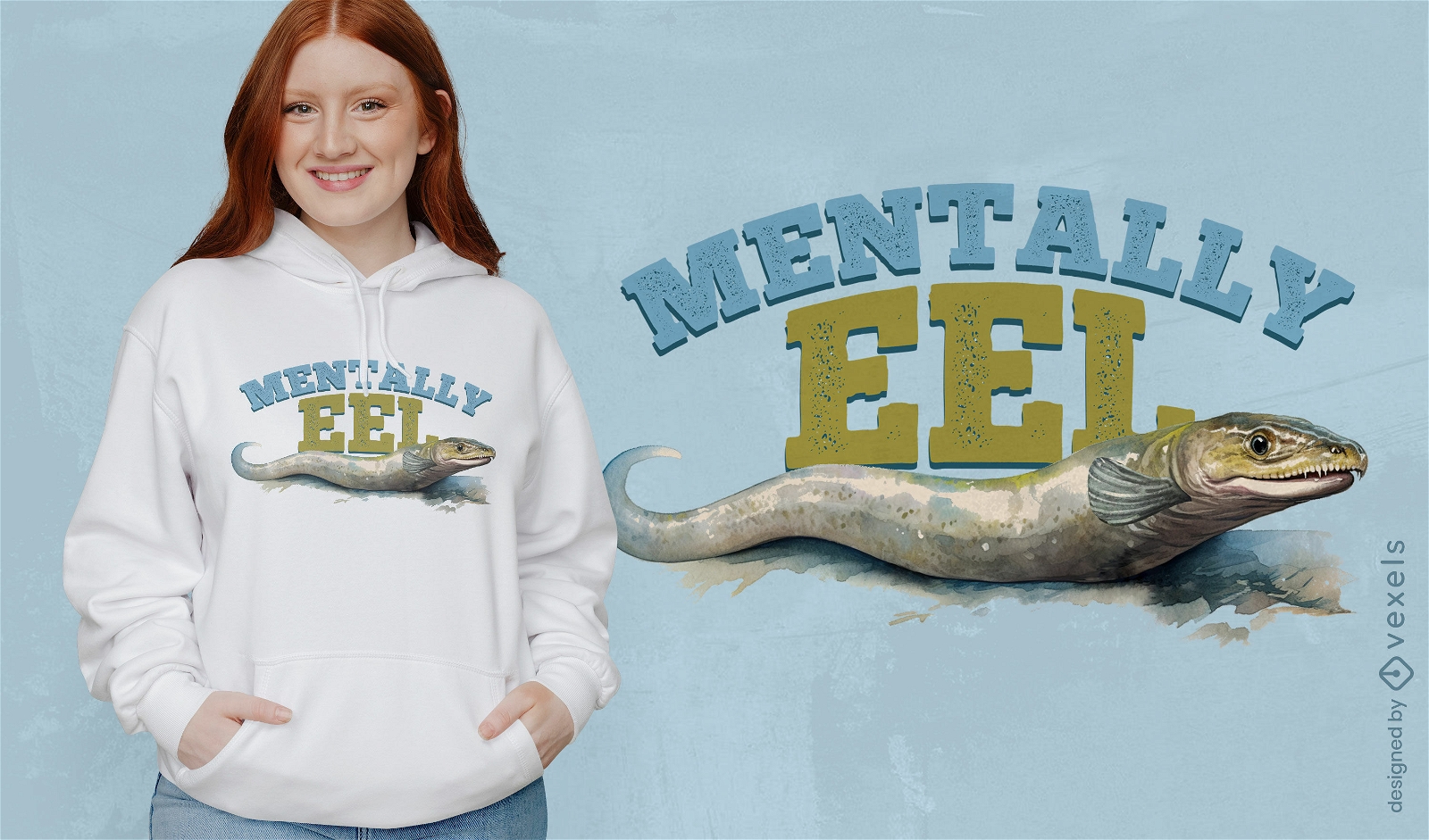 Witty eel t-shirt design