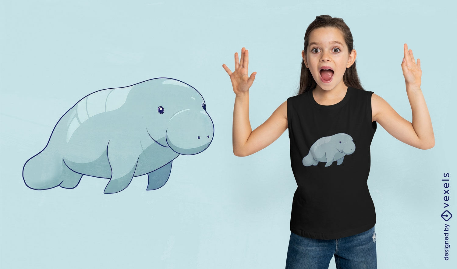 Cute dugong t-shirt design