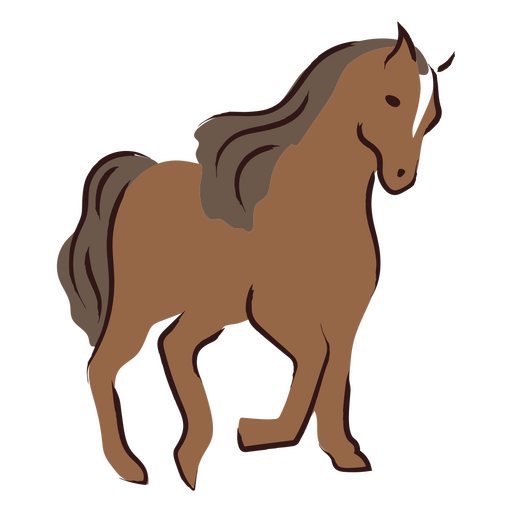 Brown horse standing gently PNG Design