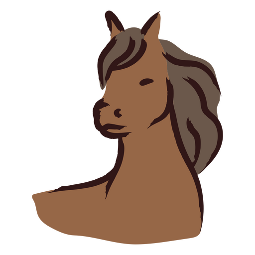 Brown and grey horse head PNG Design