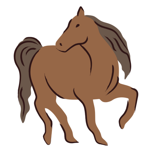 Brown horse galloping swiftly PNG Design