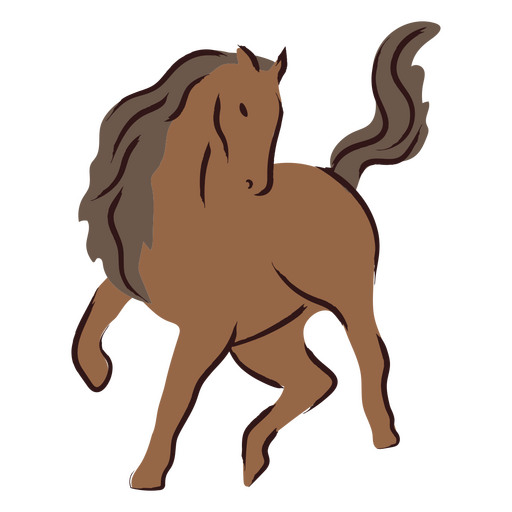 Majestic brown horse running PNG Design