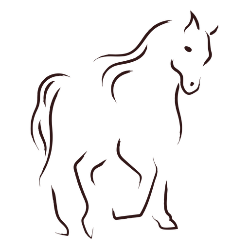 El caballo esta parado. Diseño PNG