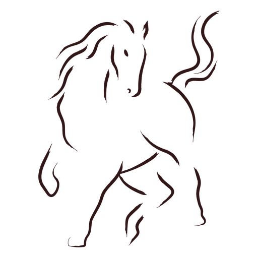 Silhueta marrom de um cavalo correndo Desenho PNG