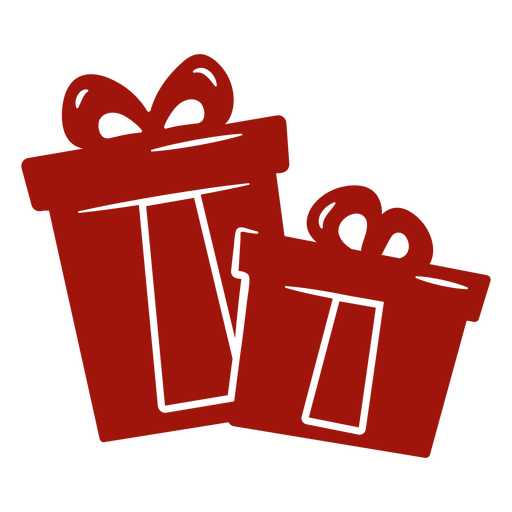 Dos cajas de regalo rojas Diseño PNG