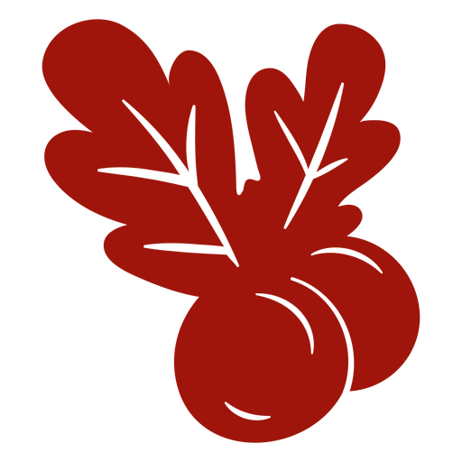 Baya roja con hojas. Diseño PNG