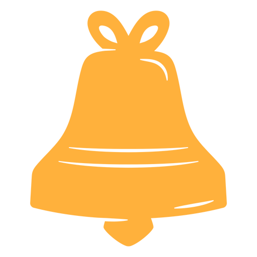 Icono de campana de Navidad amarilla Diseño PNG