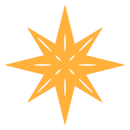 Yellow star ornament  PNG Design